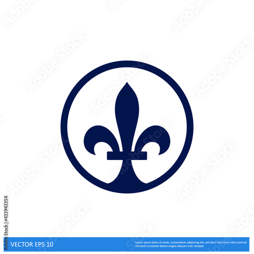 fleur de lis heraldic icon vector illustration logo template photo