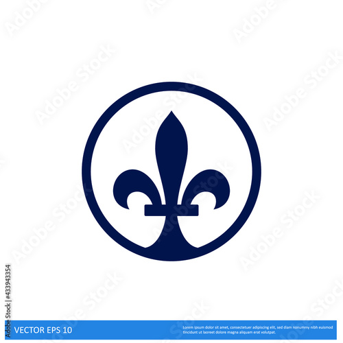fleur de lis heraldic icon vector illustration logo template