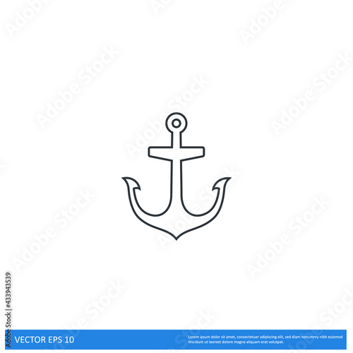 anchor icon nautical symbol simple design element