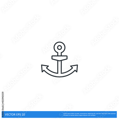 Free Download anchor icon nautical symbol simple design element - GFXLoad
