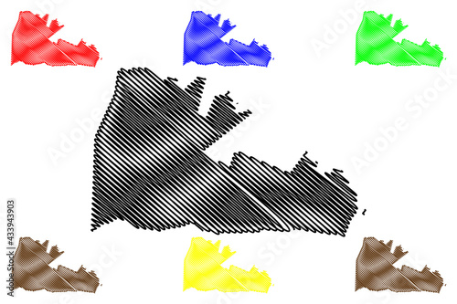 Atua District, Upolu island (Independent State of Samoa, Western Samoa) map vector illustration, scribble sketch Tui Atua map photo