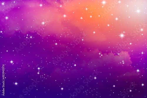 Abstract background Space of night sky with cloud and stars, nebula and galaxy