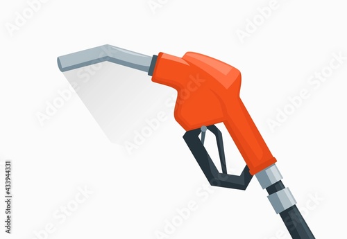 Gas or Petrol Fuel Nozzle Pump Flat Design Vector Illustration.