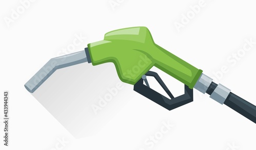 Gas or Petrol Fuel Nozzle Pump Flat Design Vector Illustration.