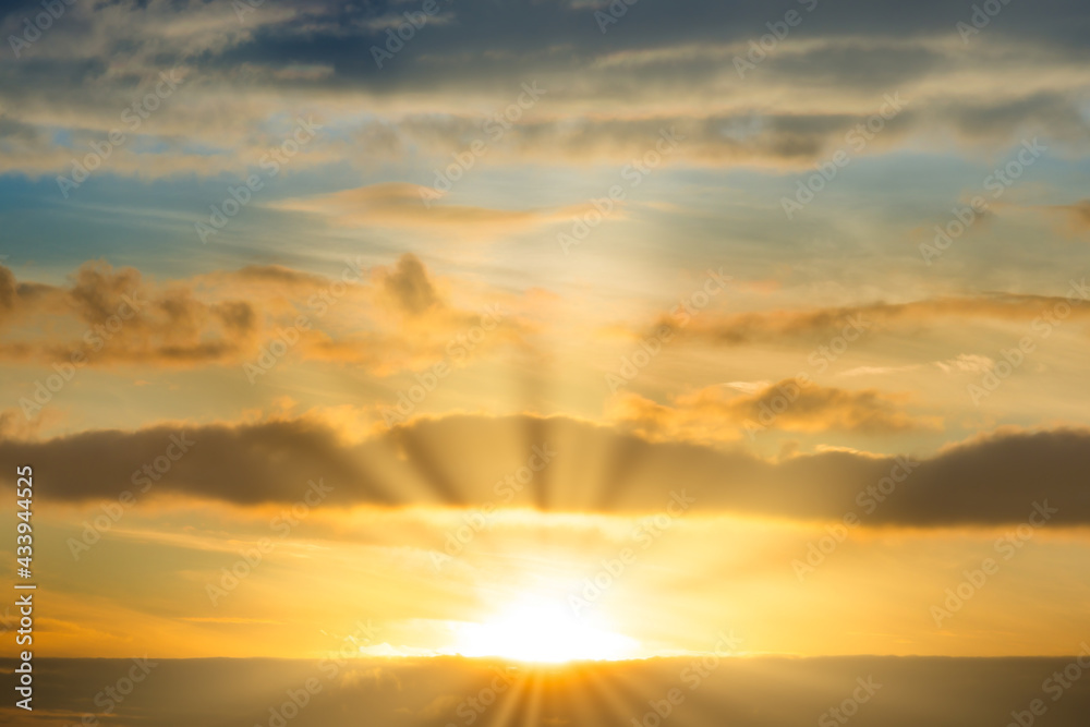 Fototapeta premium Sunset sky with sunset clouds on sunset sky