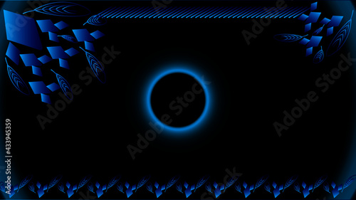 background glow in the dark theme with color light blue and some nice flower in besides