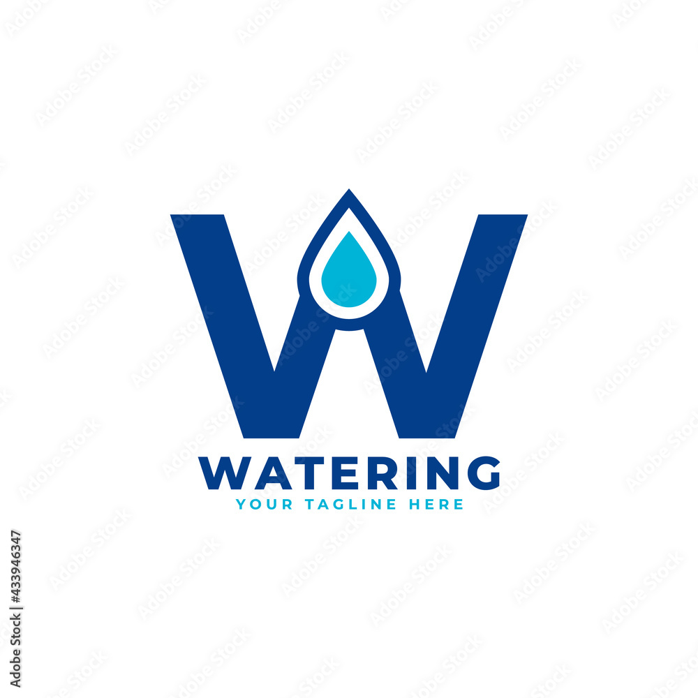 Water Drop Letter W Initial Logo. Usable for Nature and Branding Logos. Flat Vector Logo Design Ideas Template Element Water Drop Letter W Initial Logo. Usable for Nature and Branding Logos. Flat Vector Logo Design Ideas Template Element