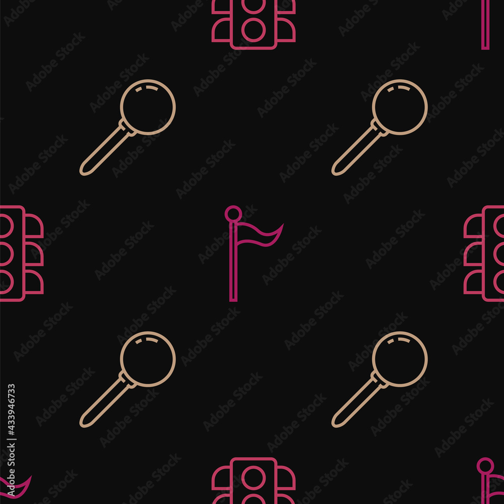 Set line Traffic light, Push pin and Location marker on seamless pattern. Vector Set line Traffic light, Push pin and Location marker on seamless pattern. Vector