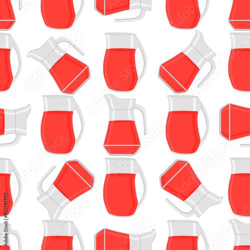 Illustration on theme big colored lemonade in glass jug
