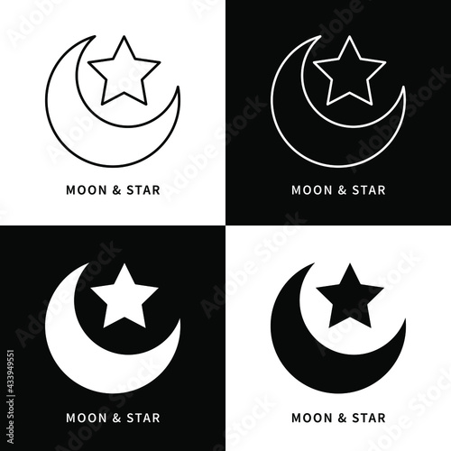 muslim islamic logo crescent moon and star