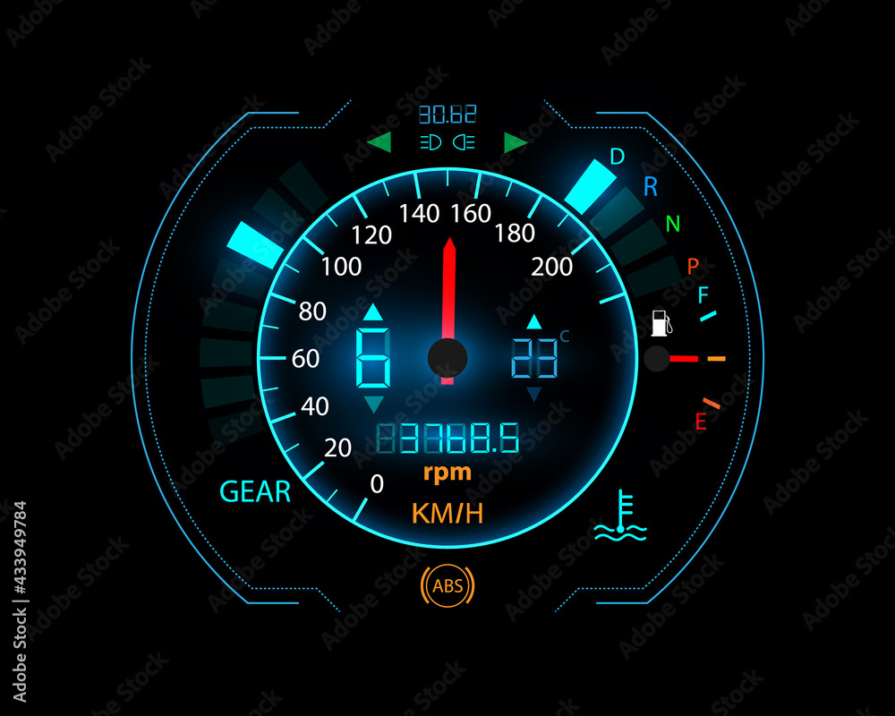 Car speedometer design technology illustration concept
