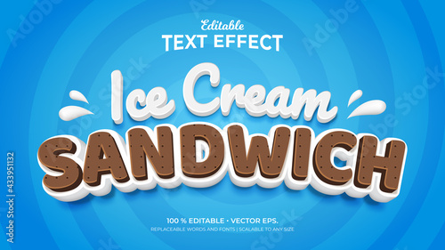 Text Effects, 3d Editable Text Style - Ice Cream Sandwich