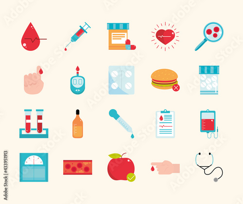 diabetes medical icons