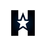 Letter H star logo. Usable for Winner, Award and Premium Logos.