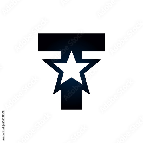 Letter T star logo. Usable for Winner, Award and Premium Logos.