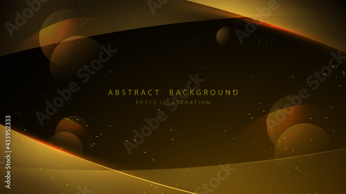 Elegant gold background with bokeh and shiny light. Bright luxury gold abstract background design. Vector