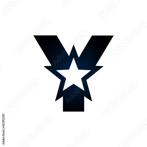 Letter Y star logo. Usable for Winner, Award and Premium Logos.