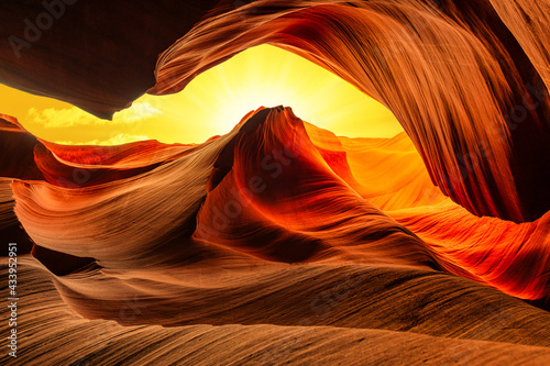 antelope canyon near page Arizona, America. abstract, art and travel concept.