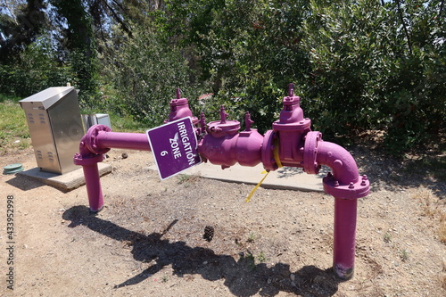 Purple Reclaimed Water Pipes to Reuse Waste Water as Irrigation Projects for Large Scale Parks, Golf Courses,  and Lawns to Conserve Water