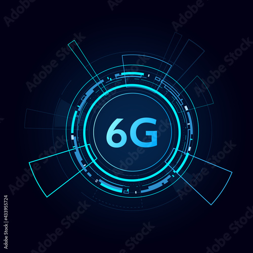 concept of technology 6G mobile network , New generation telecommunication , high-speed mobile Internet,	