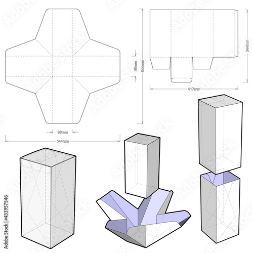 Gift Box and Die-cut Pattern. The .eps file is full scale and fully functional. Prepared for real cardboard production.