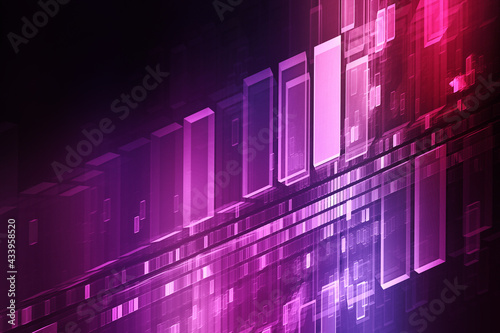 Abstract colorful neon digital background in blue and purple tones