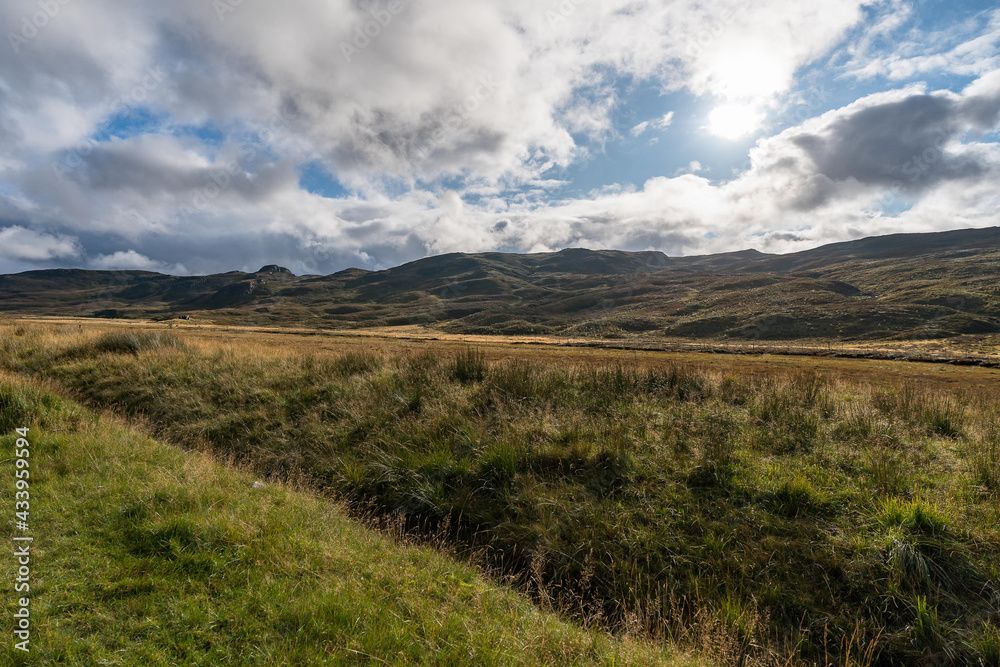 View of autumn landscape. Scotland Highlands. 