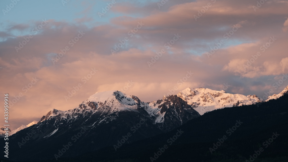 Sunset in Belledonne mountain range