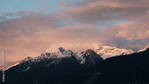 Sunset in Belledonne mountain range