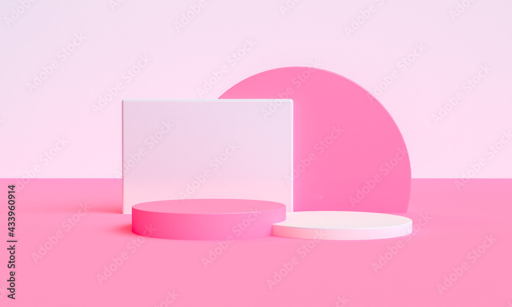 Abstack Pink minimal style Platform products showcase , 3d Rendring Abstack Pink minimal style Platform products showcase , 3d Rendring