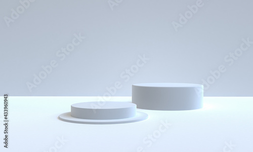 white Abstack minimal style Platform products showcase , 3d Rendring