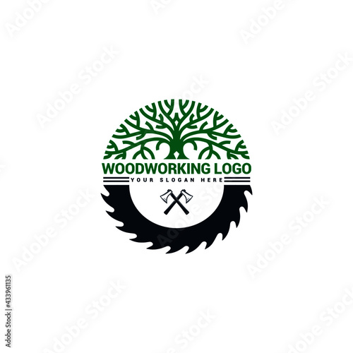 Professional Woodworking Logo design template