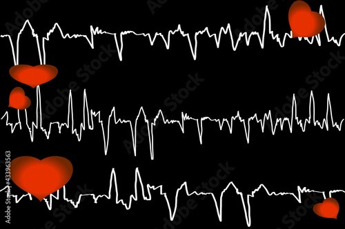 tracciato del cardiogramma con cuore photo