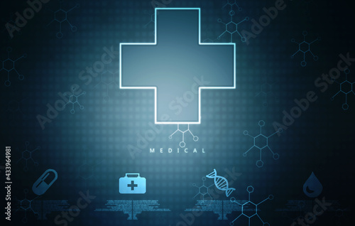 2D illustration medical structure background 