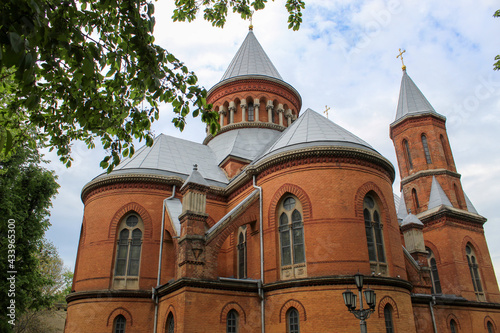 Armenian Church of the Holy Apostles Peter and Paul. Gothic architecture. Catholic Church of Eastern Rite in city of Chernivtsi. Hall of Organ Music.