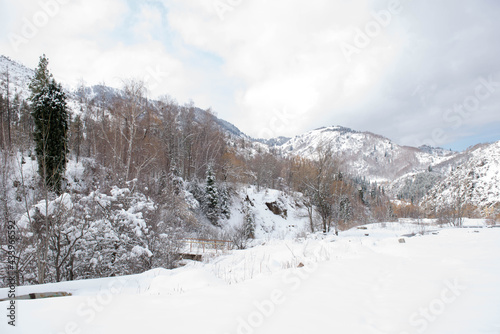 high mountains in the snow in winter © Vyacheslav