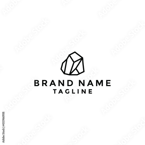 stone line logo vector icon illustration