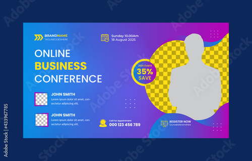 Business Conference Webinar Youtube Thumbnail Template Design