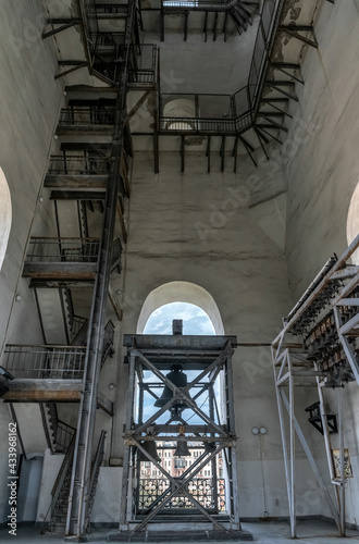 Staircase in the ancient bell tower   Saint Sophia Cathedral in Kiev  Ukraine