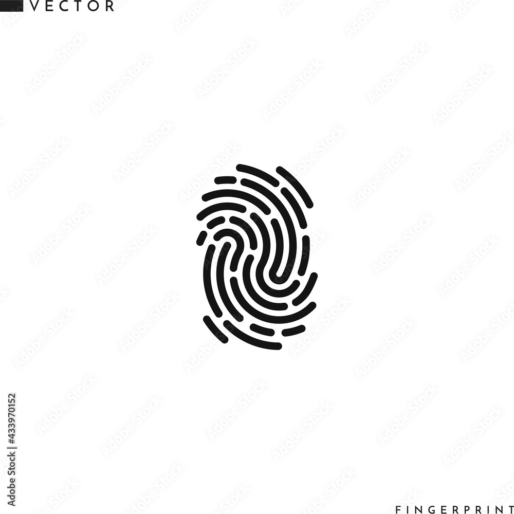 Human fingerprint sign. Vector illustration. Isolated fingerprint on white background Human fingerprint sign. Vector illustration. Isolated fingerprint on white background