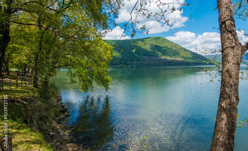 Idyllic landscape at Lake Vico (Lago di Vico). Province of Viterbo, Lazio, Italy. photo