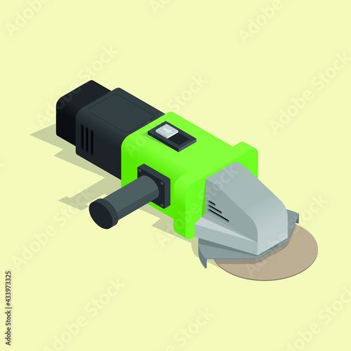 Wallpaper Mural Electric angle grinder for construction in an isometric projection. Torontodigital.ca