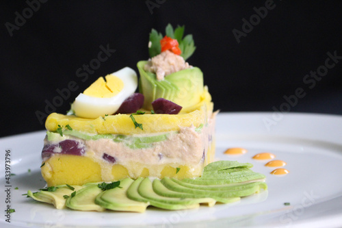 Causa Limeña un plato típico de Peru photo