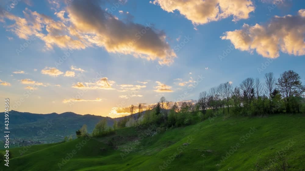 4k time lapse video ofsunset against spring landscape 4k time lapse video ofsunset against spring landscape