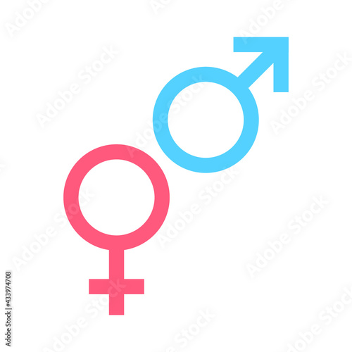 Gender symbols logo ,male and female, isolated on white background. Vector Illustration EPS 10