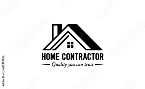 Logo Concept for Home Contractor Exterior Roofing House Renovation Siding Modern