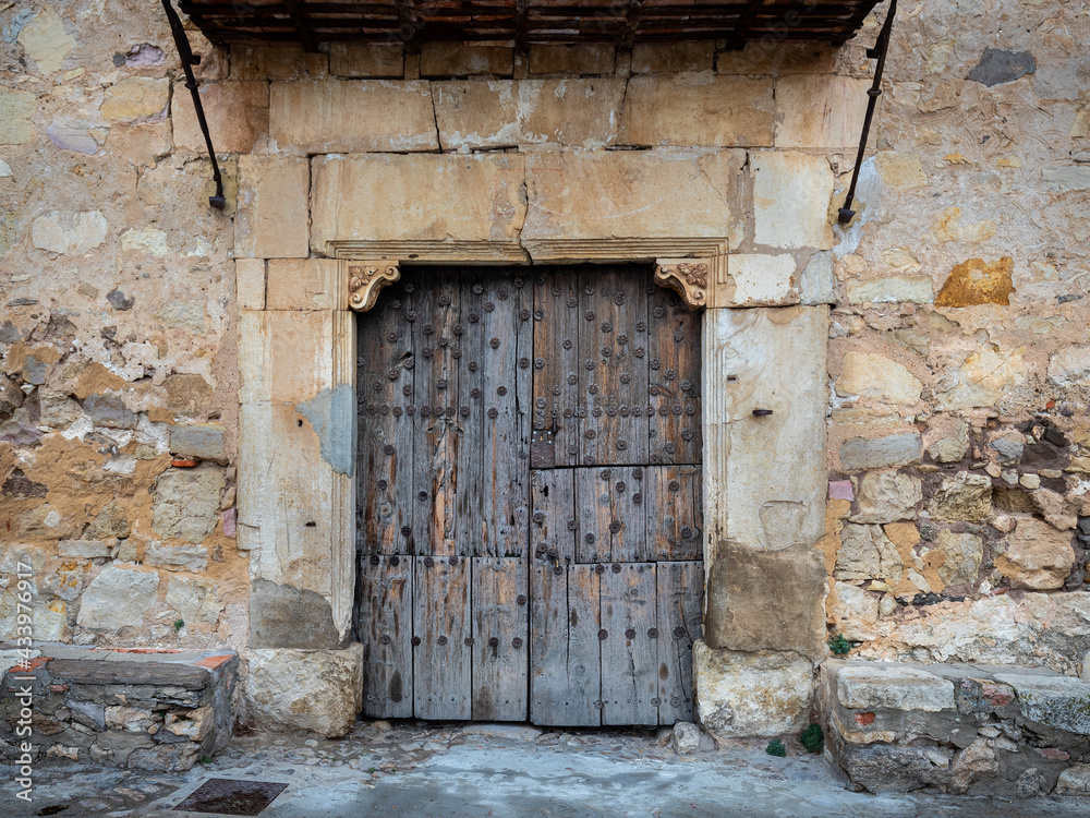 Door in the ancient village of Pedraza. Spain.