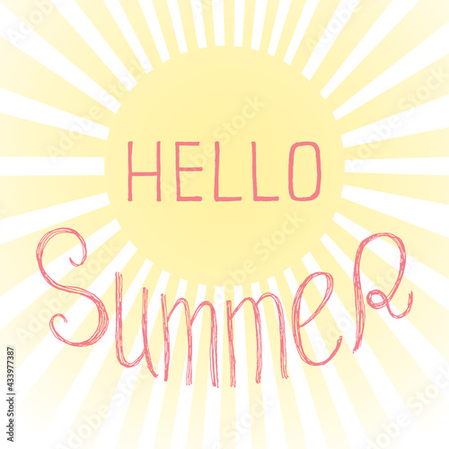 Banner with Hello Summer lettering