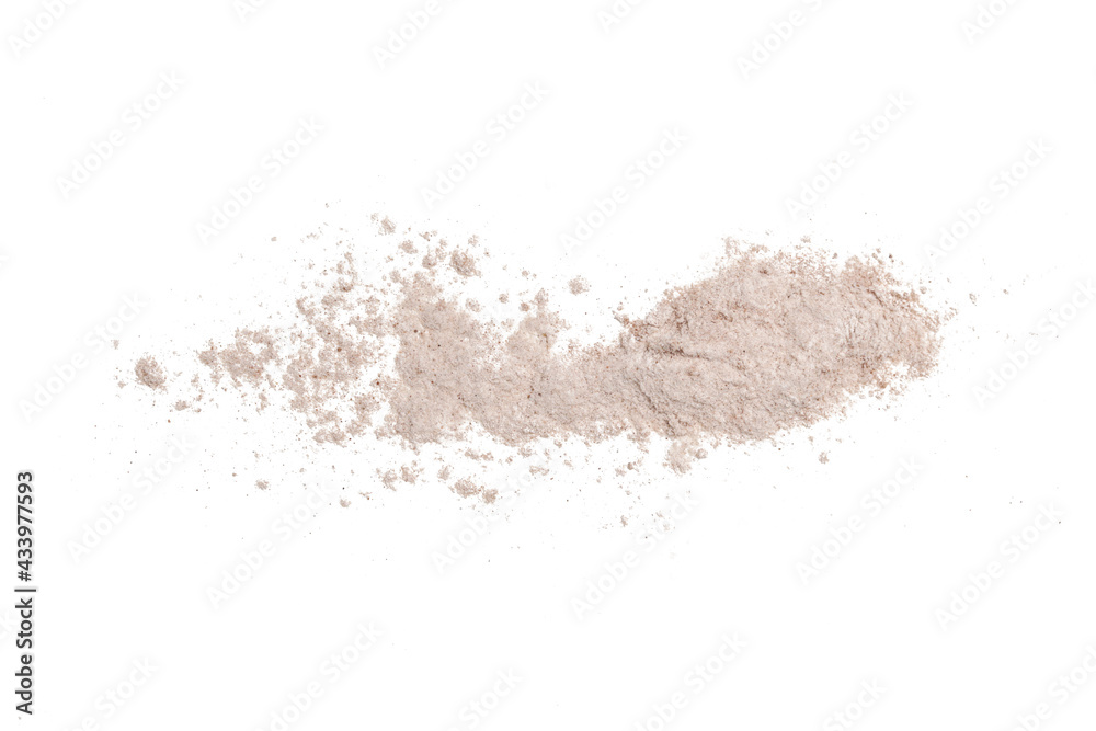 Beige cosmetic or make up powder isolated on white. Beige cosmetic or make up powder isolated on white.