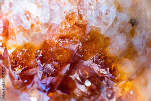citrine natural quartz semigem geode crystals geological mineral isolated. High quality photo